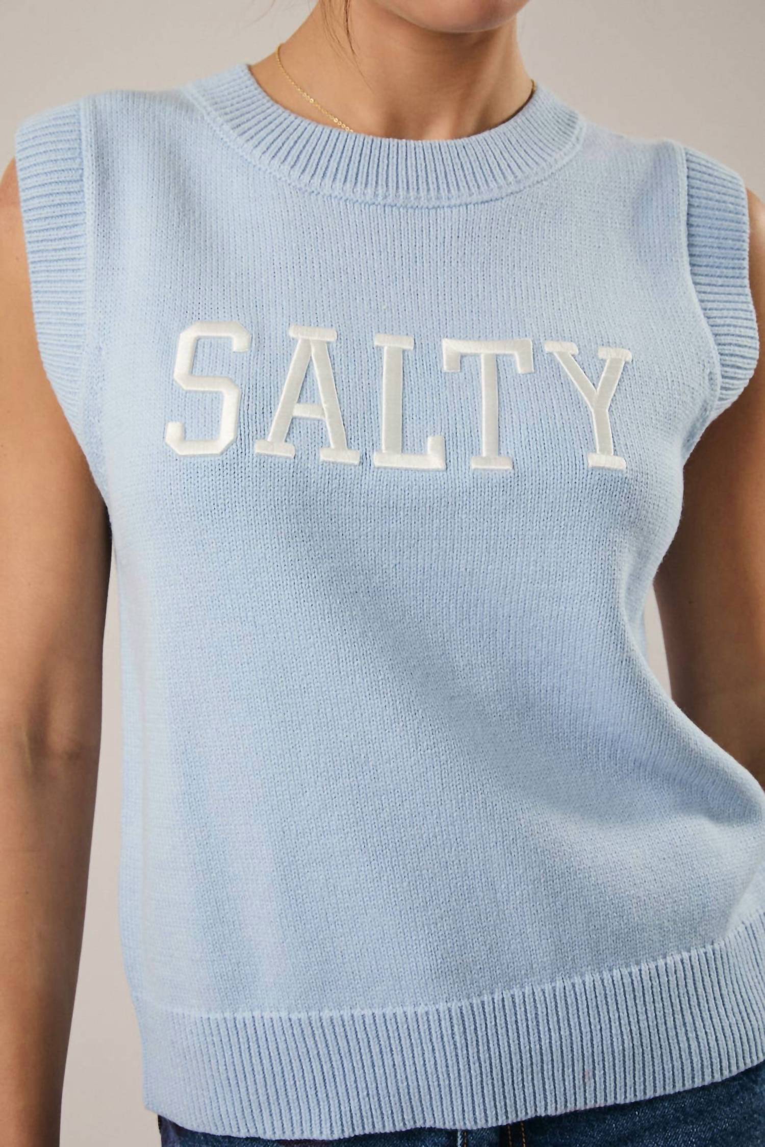 Sunday Edition - Salty Sleeveless Knit Sweater Vest