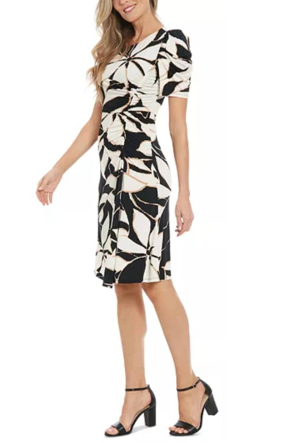 London Times - Floral Print Fit & Flare Dress
