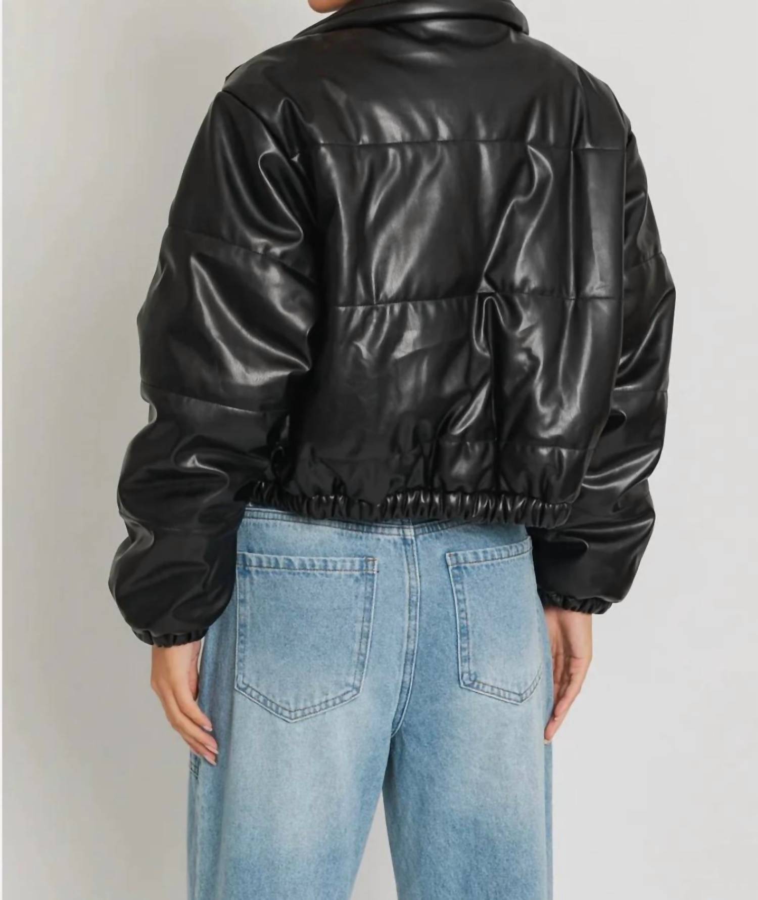 Le Lis - Linda Faux Leather Puffer Jacket