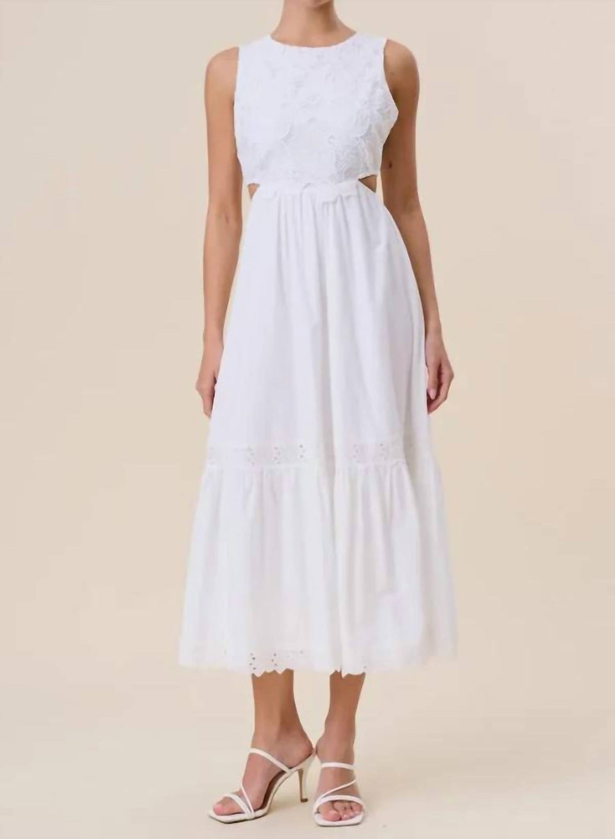 Mint Exclusives - Gardenia Cut Out Embroidered Maxi Dress