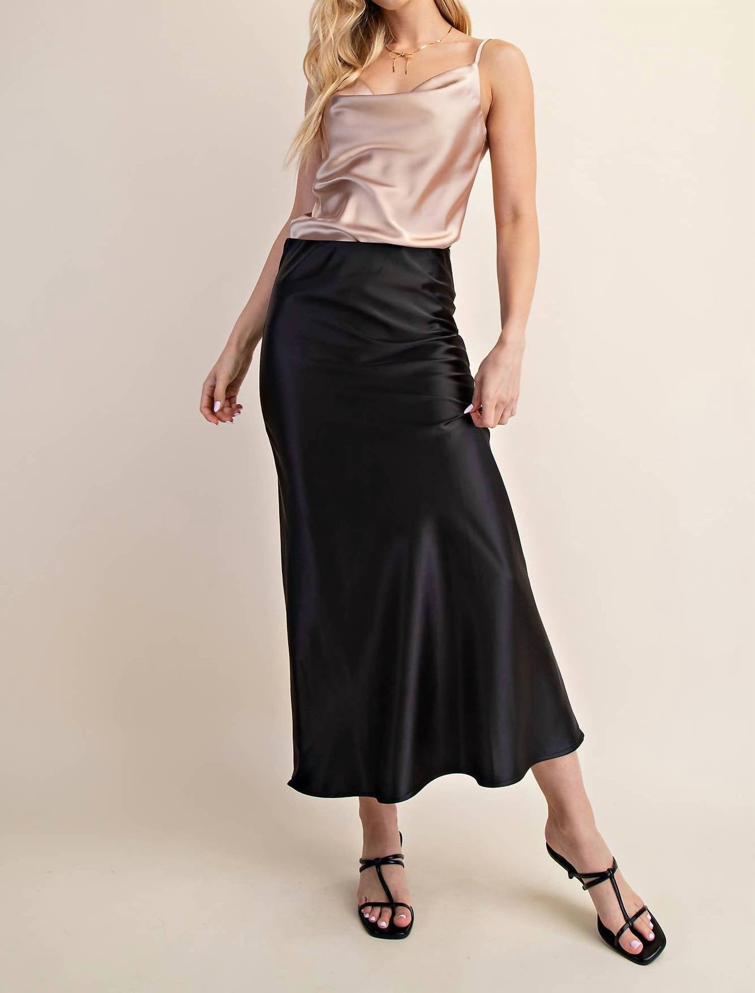 Glam - Satin Midi Skirt
