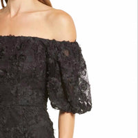 Xscape - Off-shoulder 3d Floral Lace Sheath Cocktail Dress