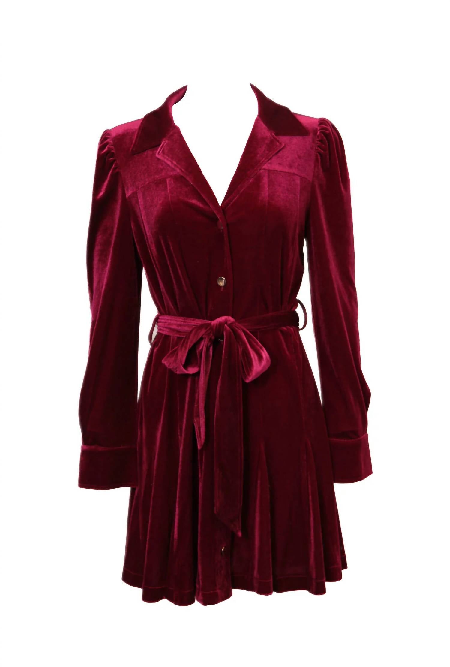 Dolce Cabo - VELVET BELTED DRESS