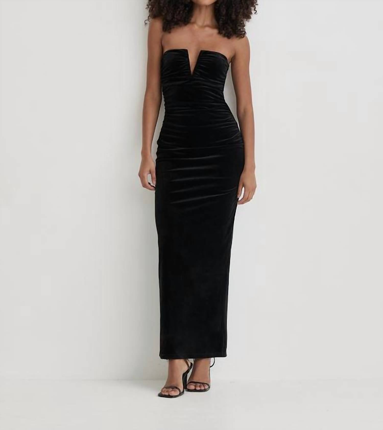 4th & Reckless Ailsa Velvet Maxi Dress in black - women's dress - alternate view