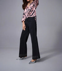 Joseph Ribkoff - Animal Print Half Tuck Satin Top