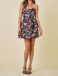 Day + Moon - Floral Corset Mini Dress