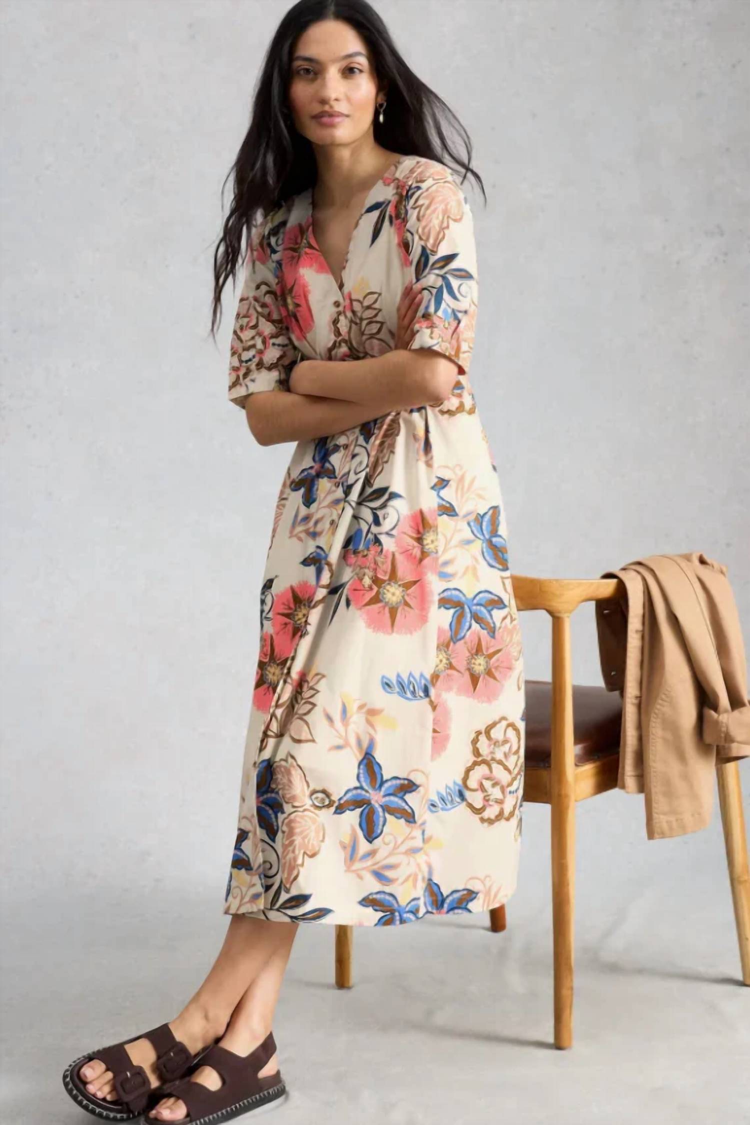 White Stuff - Kate Button Through Midi Dress