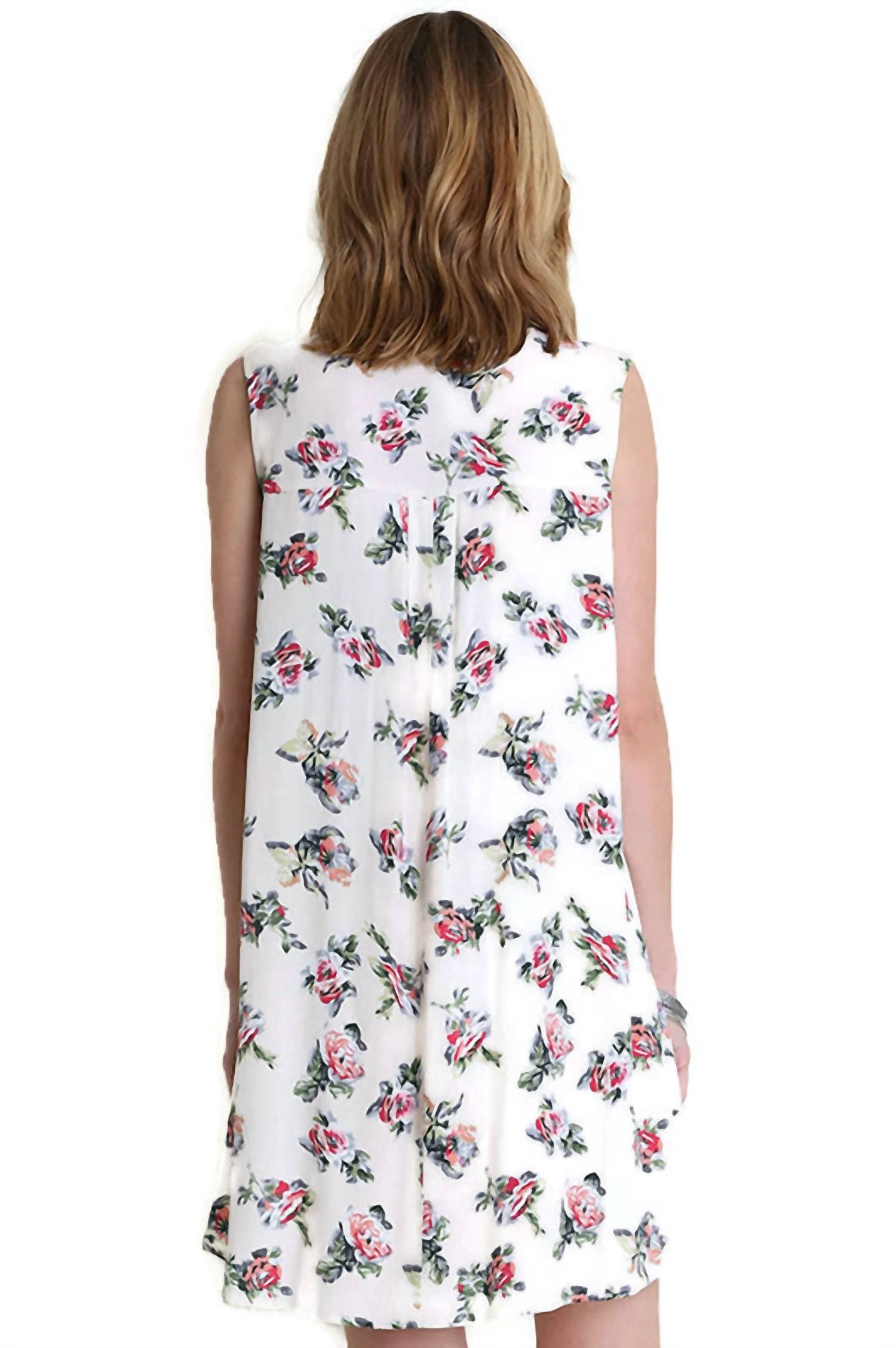 Umgee - Floral Keyhole Sleeveless Dress