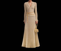 Self-Portrait - Lurex Ribbed Knit Maxi Dress