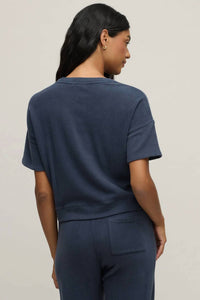 Barefoot Dreams - Brushed Fleece Short Sleeve Dropped Shoulder Pullover Top