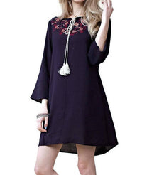 Kori - Floral Embroidered Shift Dress