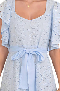 Hyfve - Mackenzie Eyelet Tiered Ruffle Sleeve Maxi Dress