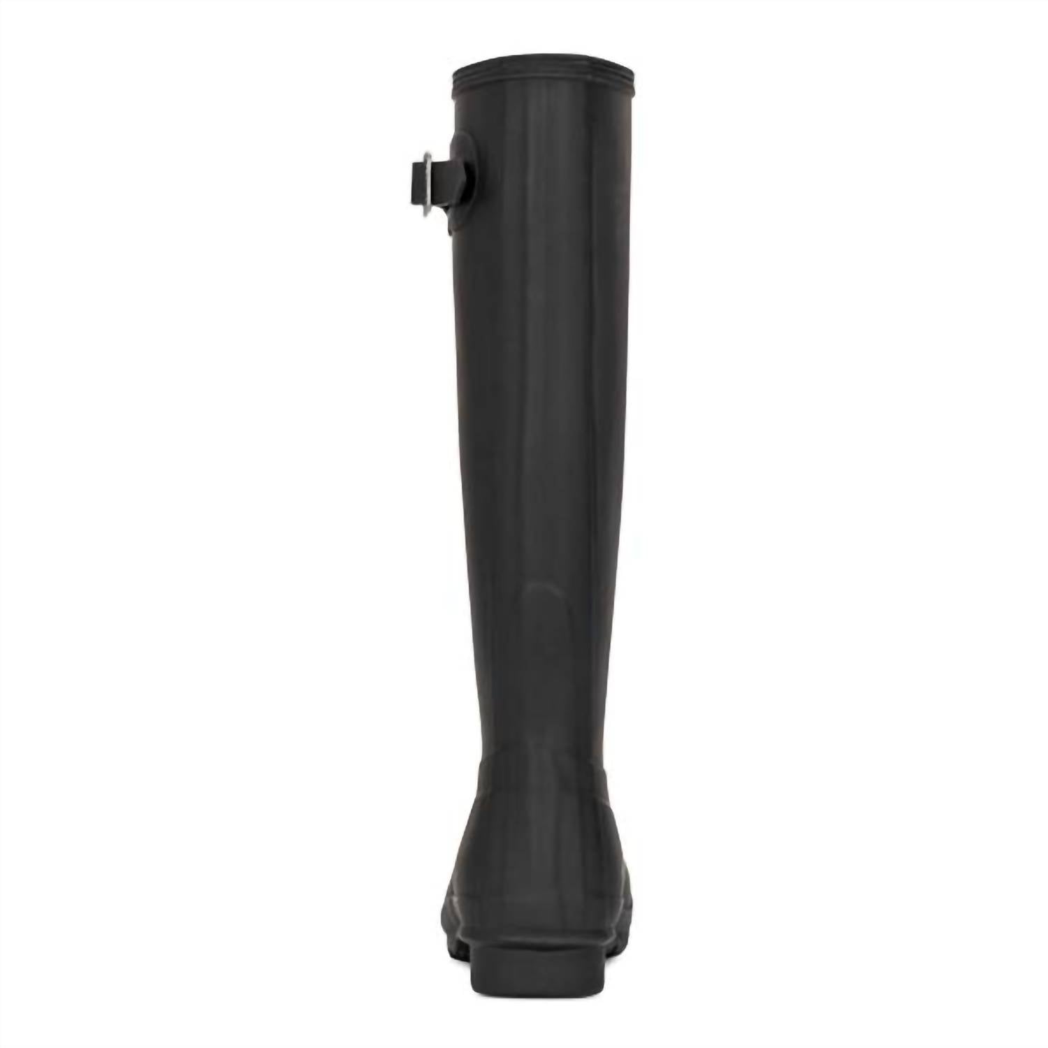 HUNTER Women's Original Waterproof Round Toe Buckle Tall Boots in black - women's shoe - view 4