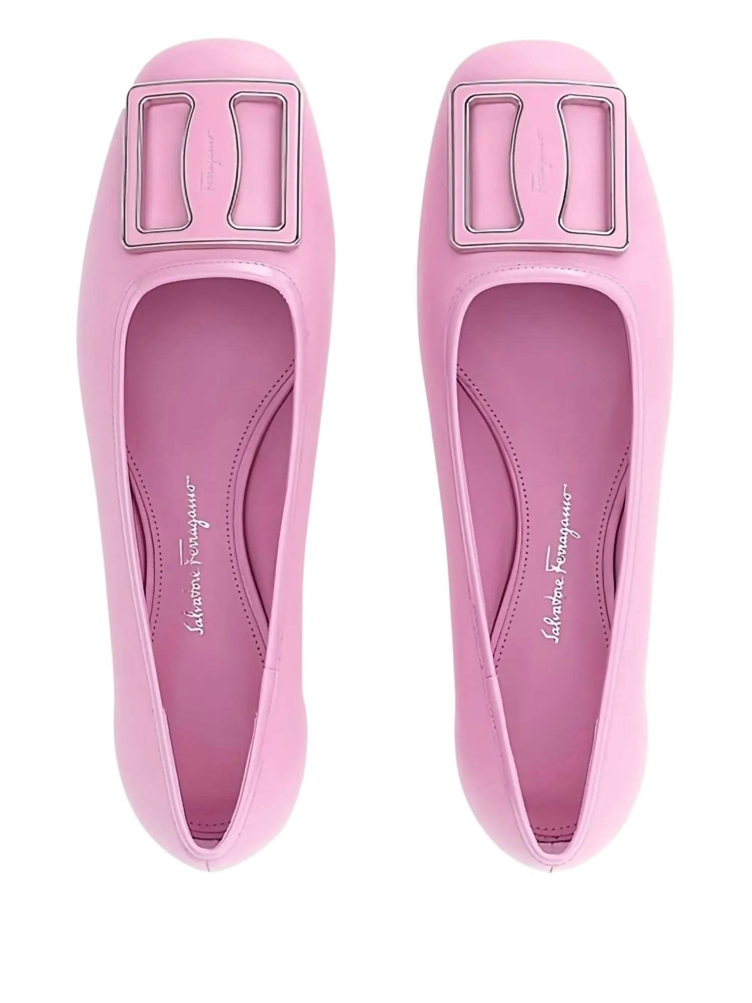 Salvatore Ferragamo - Women's Buckle Leather Ballerina Flats