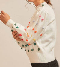 Bibi - Rainbow Pom Pom Sweater