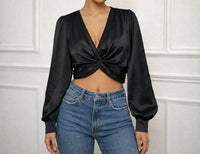 Spring + Mercer - Cropped Twist Front Top
