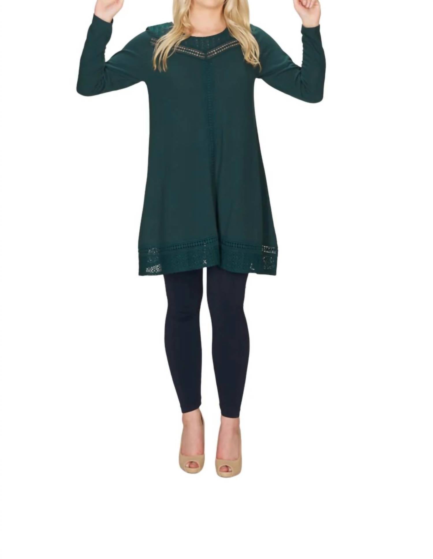Papillon - Lace Inset A-line Sweater Dress