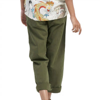 ASKK NY Women's Chino Pant in fatigue - women's pants - detail view