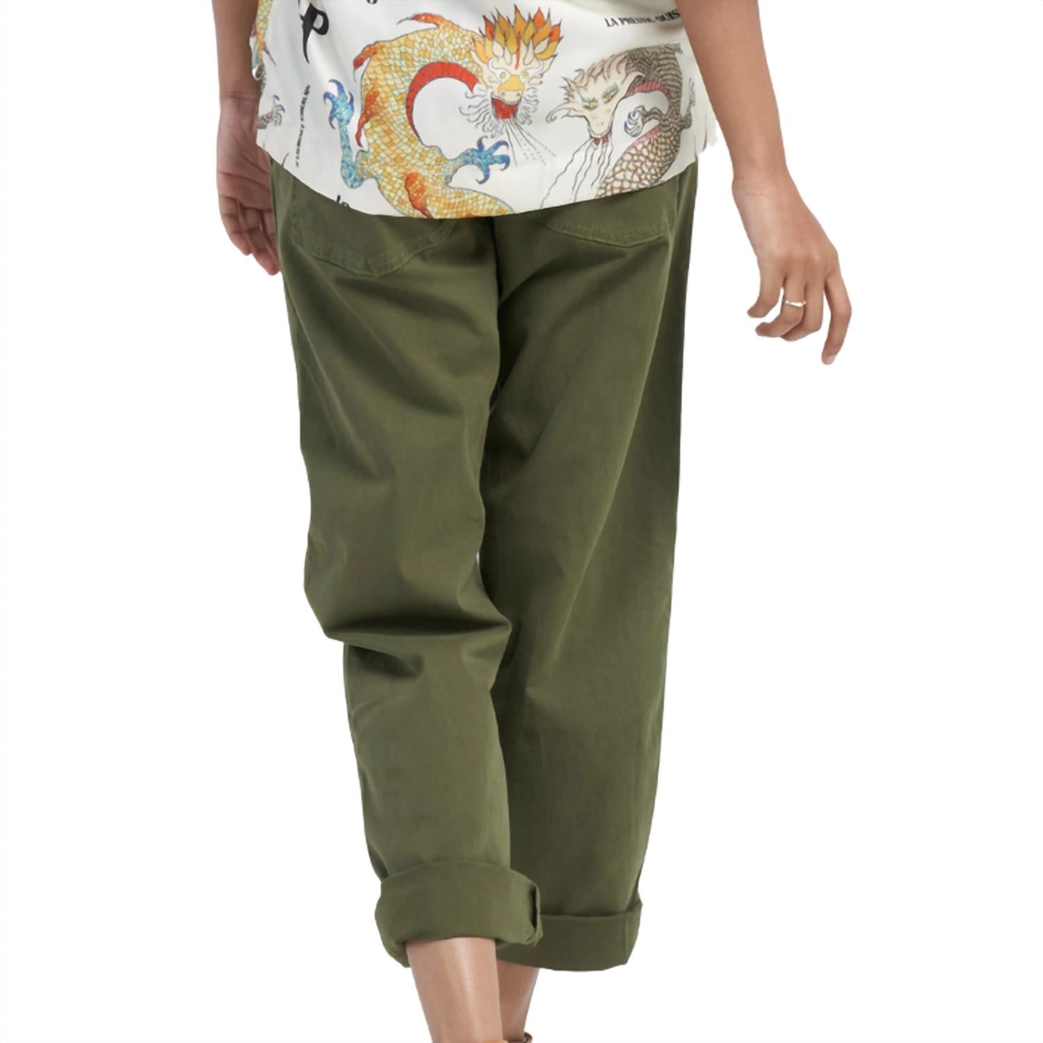 ASKK NY Women's Chino Pant in fatigue - women's pants - detail view