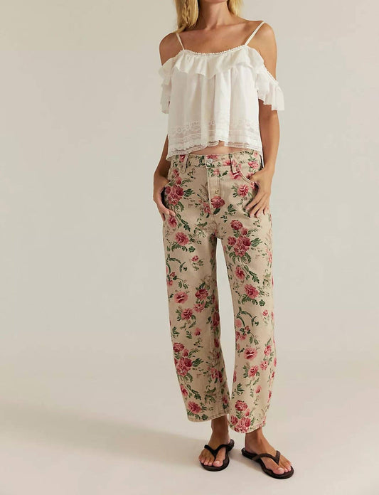 Free People - Deep Trance Printed Barrel Jeans