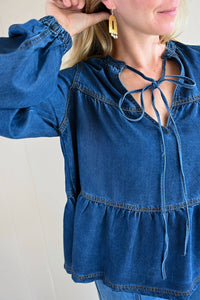Frnch - Women's Quarterdeck Denim Tie Top