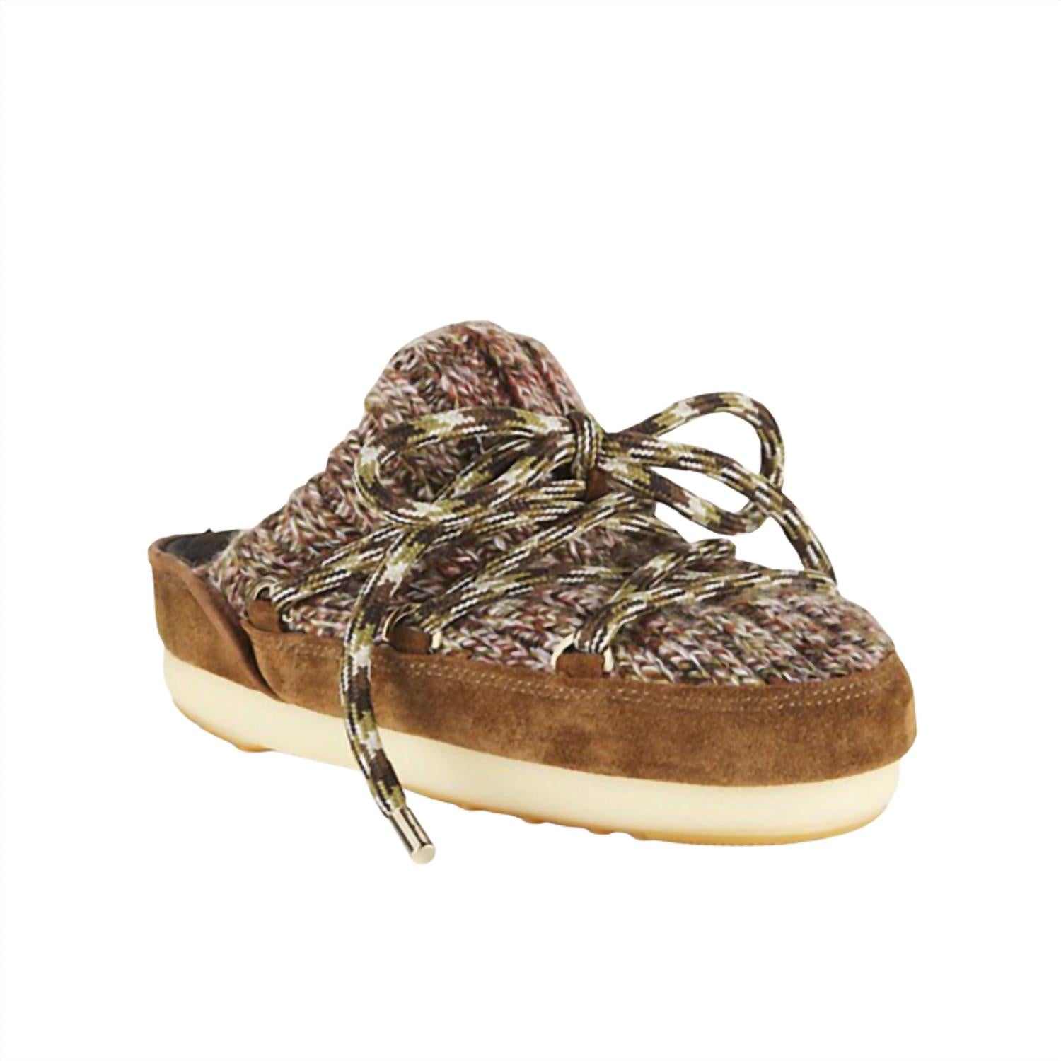Moon Boot Women's Full Moon Wool Mules in sigaro - women's shoe - detail view