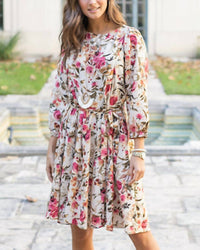 Grace and Lace Milana Floral Mini Dress in multi - women's dress - detail view