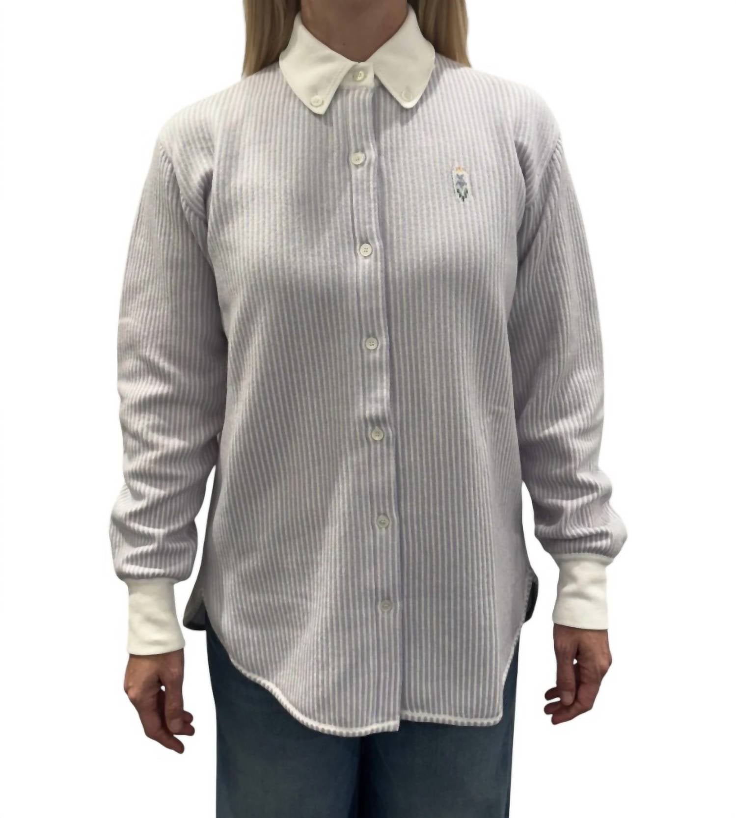 Barrie Striped Long Sleeve Overshirt in stripes chakra cruise niveous - women's shirt