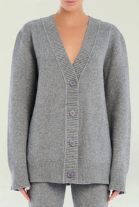 SER.O.YA Denise Cardigan in medium grey - women's cardigan