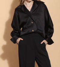 Jessie Liu - Kimberly Shirt With Jewel Button Blouse