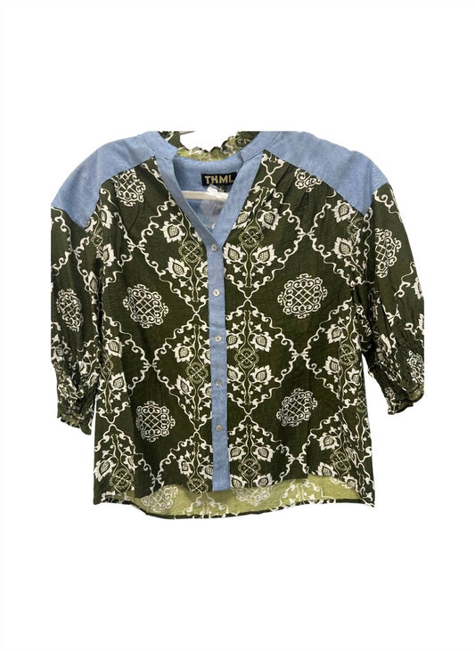 Thml - Women's Short Sleeve Button Up Top