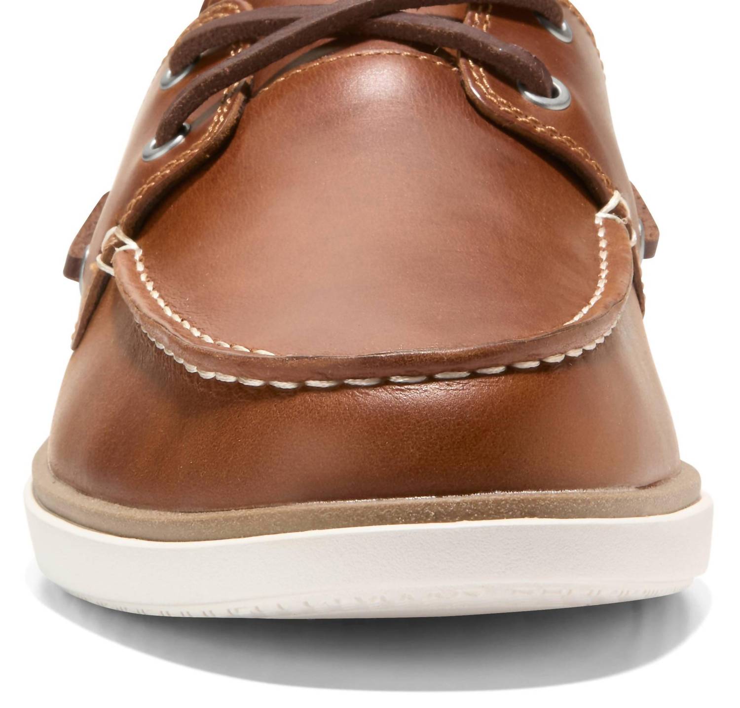 COLE HAAN Men's Grandpro Windward Boat Shoe in british tan - men's shoe - detail view