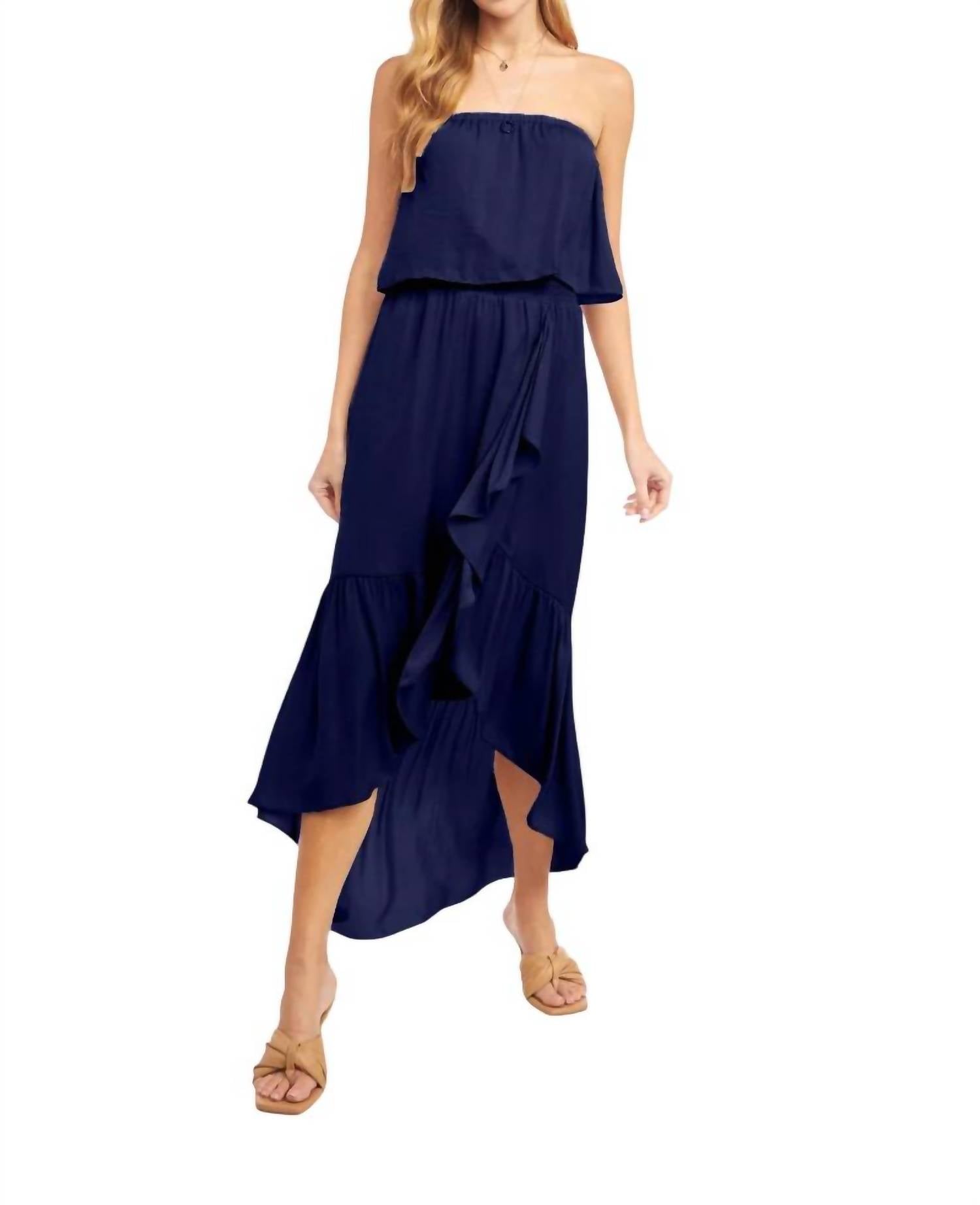 Naked Zebra - Reece Maxi High Low Tube Dress