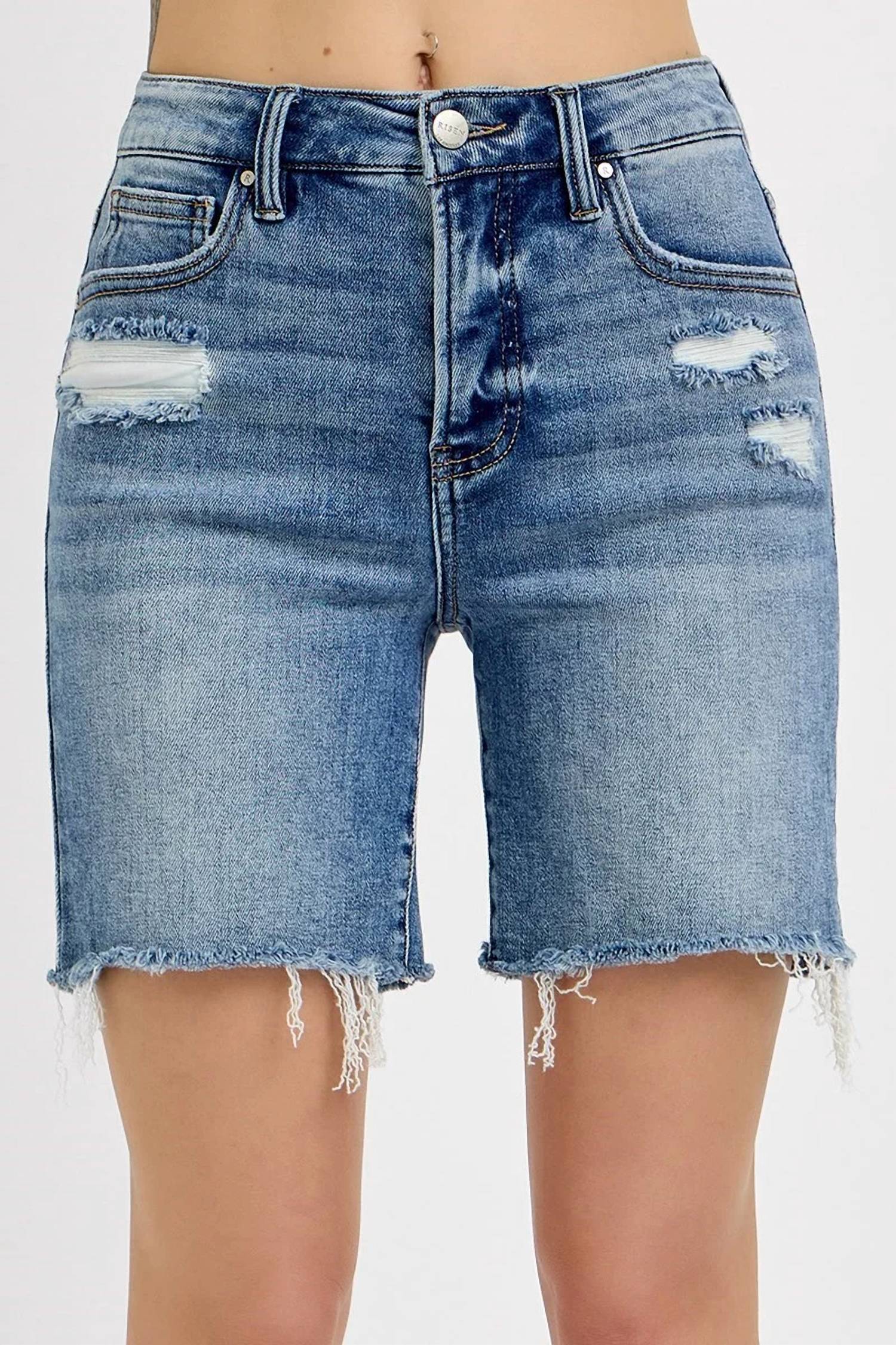 Risen - Tummy Control Loose Fit Mid Length Shorts