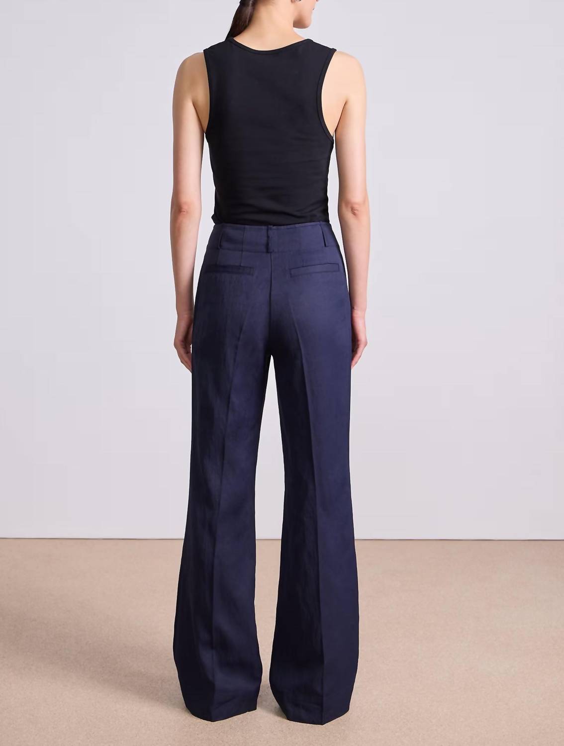 APIECE APART Adi Wide Leg Trouser in midnight - women's pants - alternate view