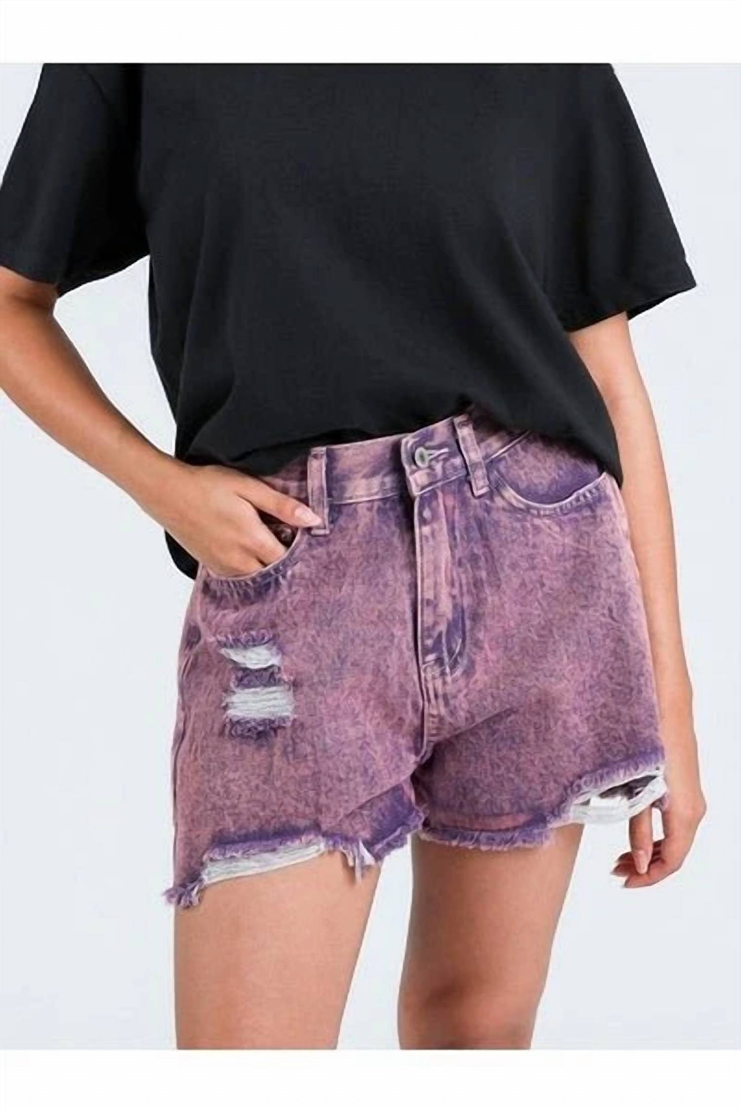 Very J - Canyon Fade Denim Shorts