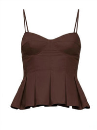 Clea Iris Pleated Top in arabica - women's tank top - view 5