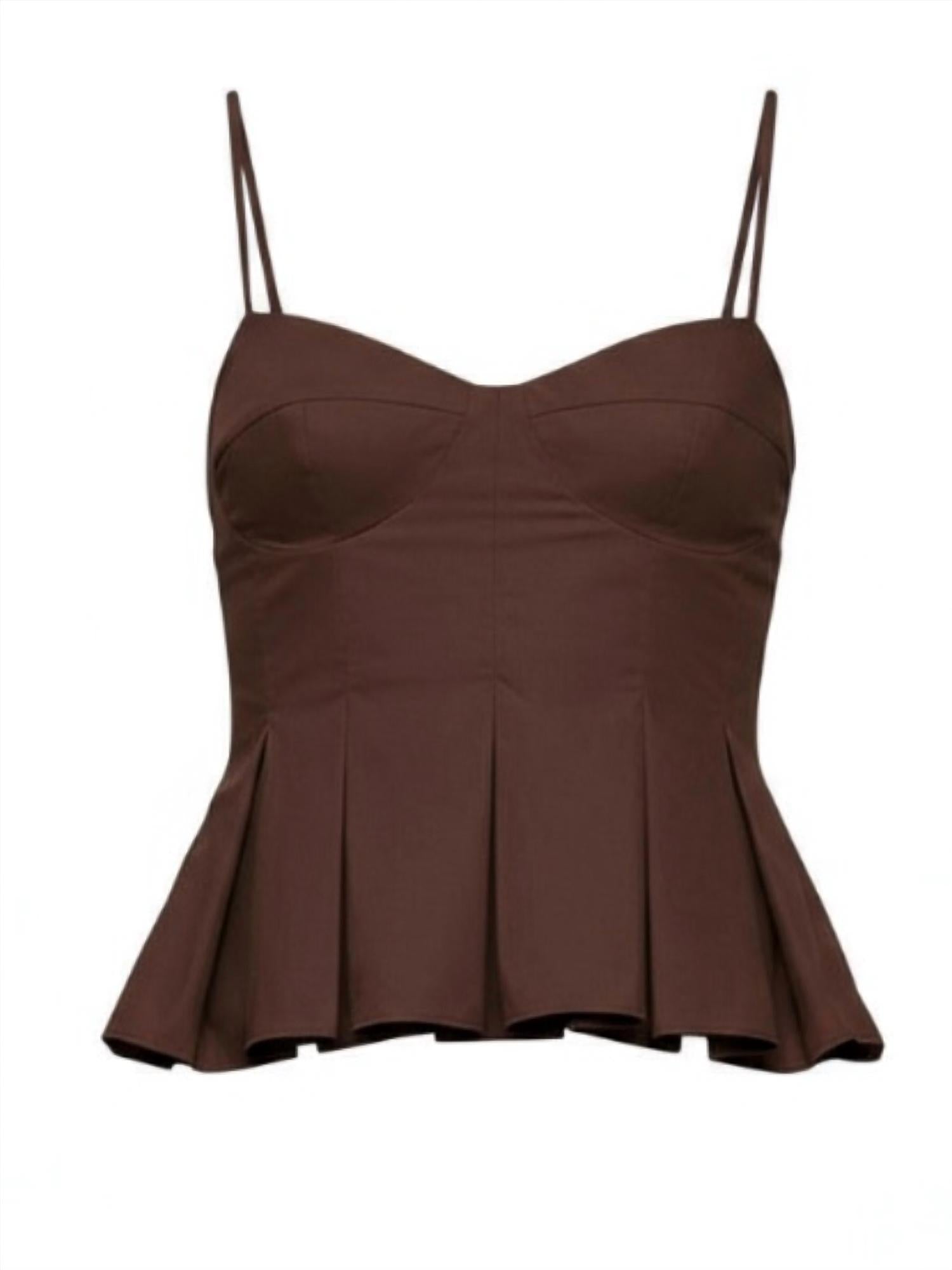 Clea Iris Pleated Top in arabica - women's tank top - view 5
