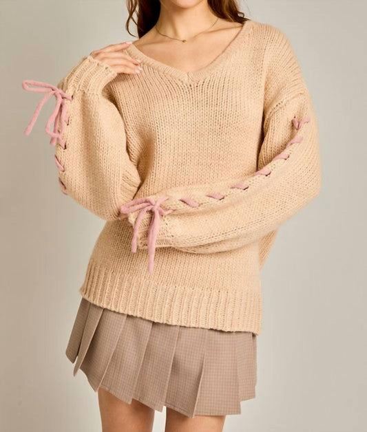Le Lis - Loved by You Stitching Bow Sweater