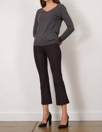 Avenue Montaigne Leo Flare Cut Pants in flannel raisin - women's pants