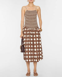 Misa Los Angeles Roxie Midi Dress in choco rattan pop mix - women's dress