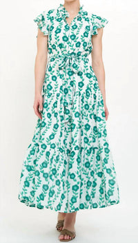 Oliphant - Ruffle Collar Button Maxi Dress