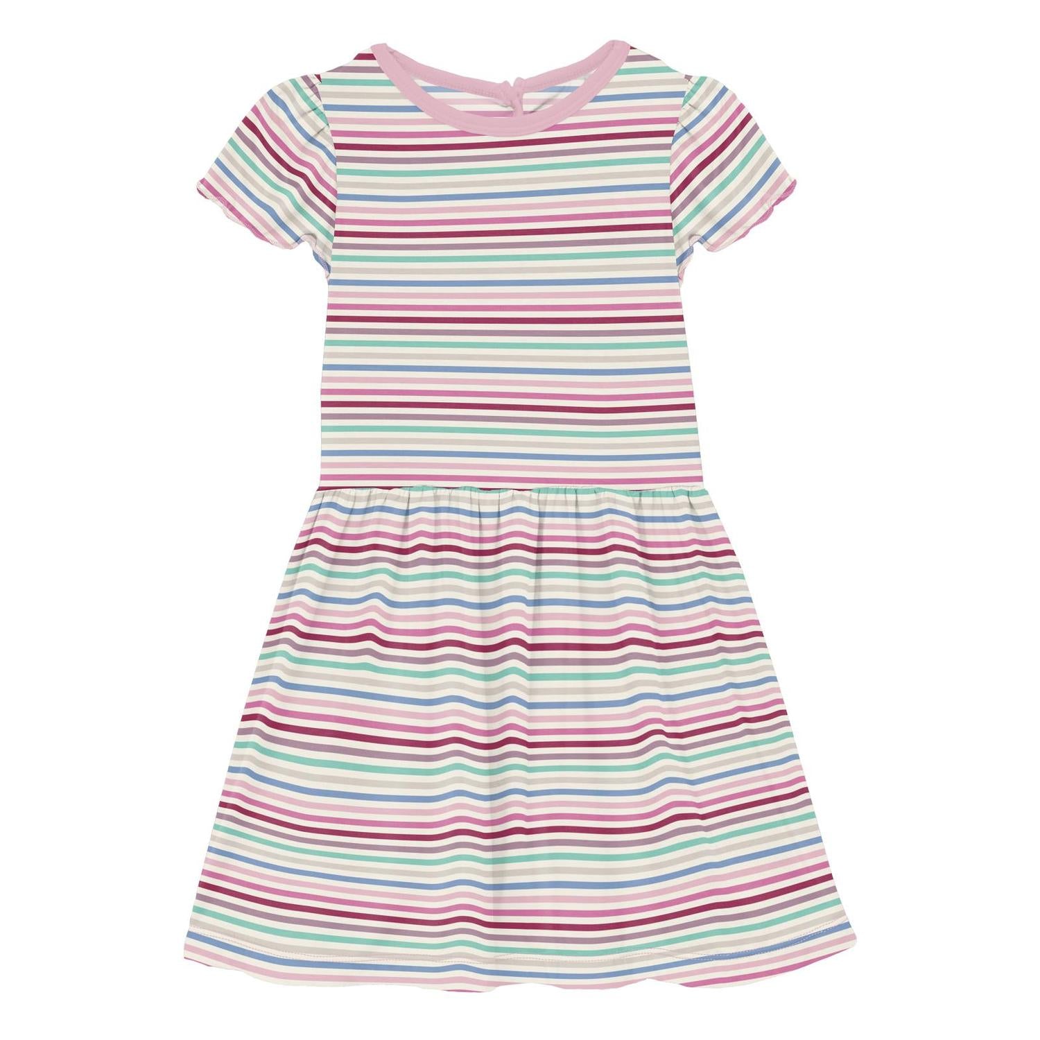 Kickee - Girls' Flutter Sleeve Twirl Dress with Pockets