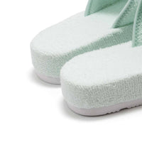 HUNTER Women's Original Terry Towelling Logo Slides in spearmint - women's shoe - view 6