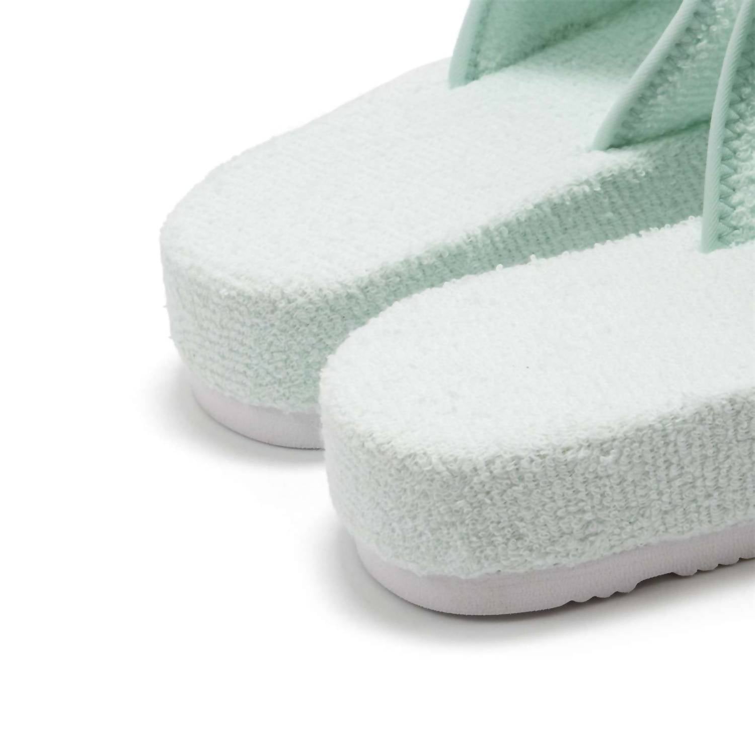 HUNTER Women's Original Terry Towelling Logo Slides in spearmint - women's shoe - view 6