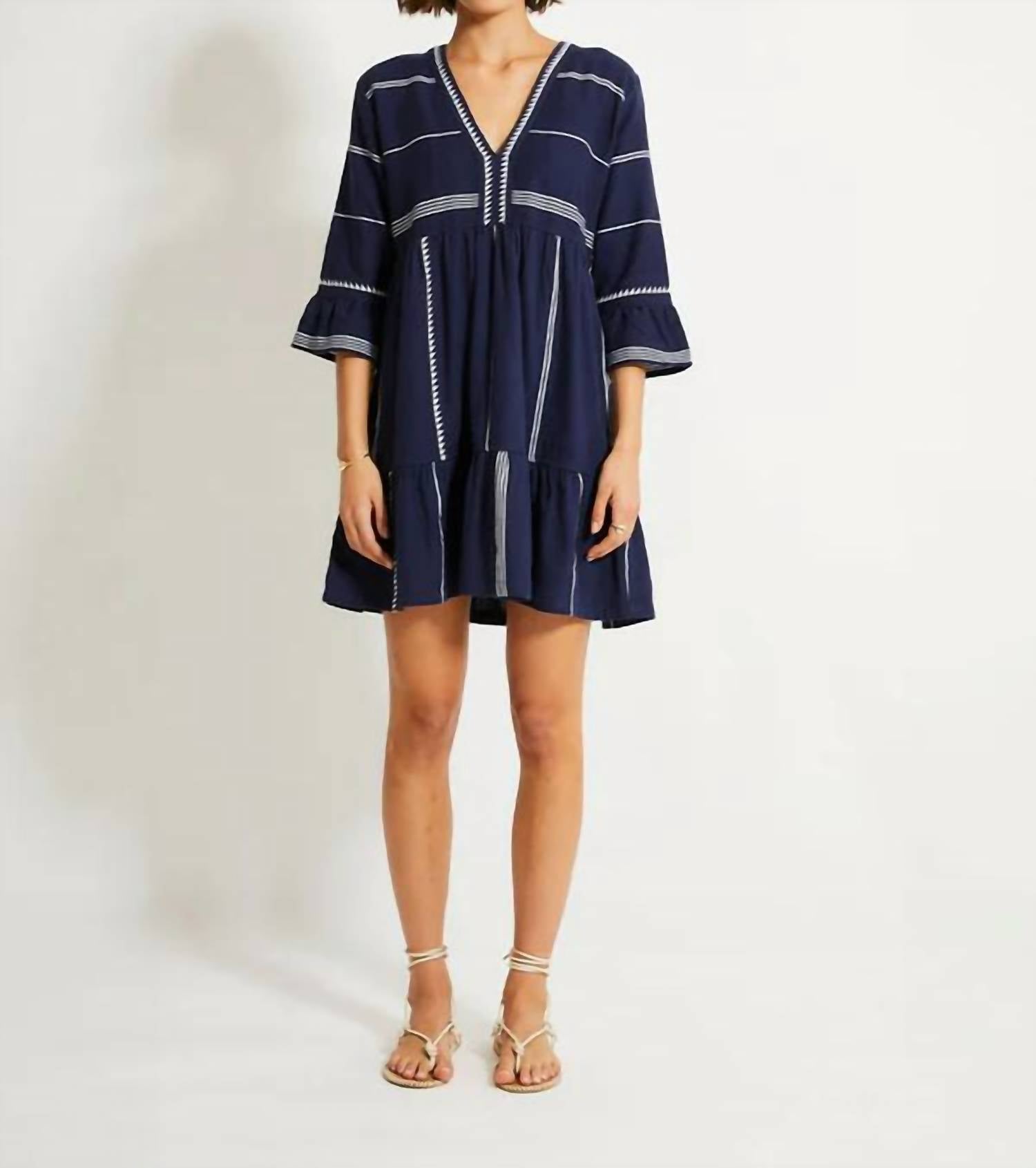 Lemlem - Hanna Flutter V-neck Mini Dress