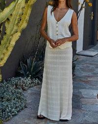By Together Lori Knit Sweater Vest in cream - women's jacket