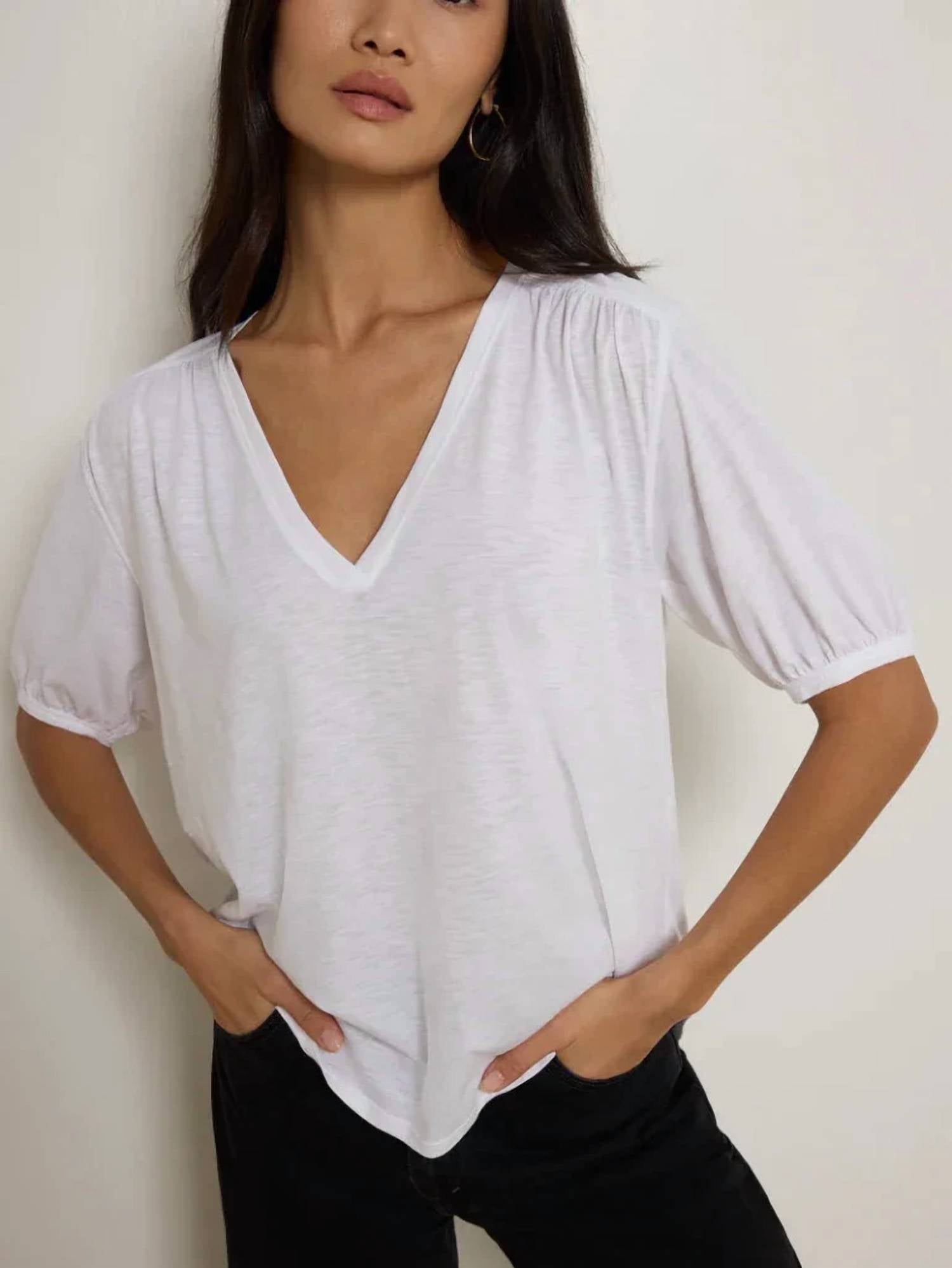 Nation Ltd - Edie Shirred Shoulder Top