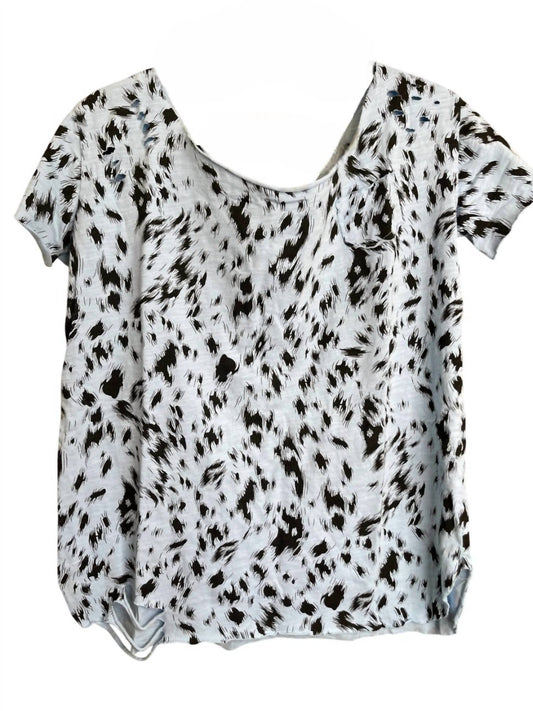 A Rare Bird - Women's Animal Print Rip Pocket Tee