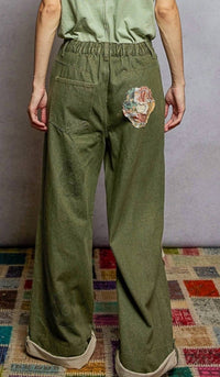 Pol - Wildflower Patchwork Denim Pants